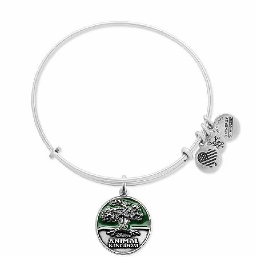 Alex And Ani * | Wholesale Disney Alex & Ani Bracelet Animal Kingdom 20Th Anniversary Silver