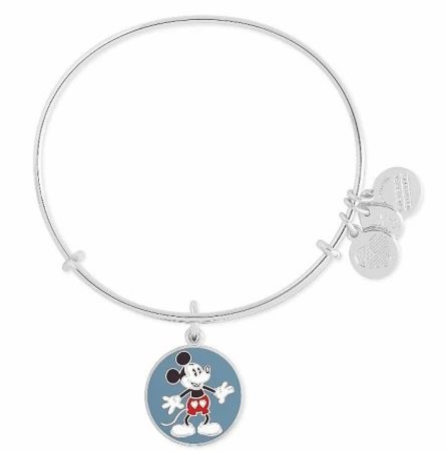 Alex And Ani * | Best Sale Disney Alex And Ani Bracelet Mickey Mouse Heart Shorts Silver