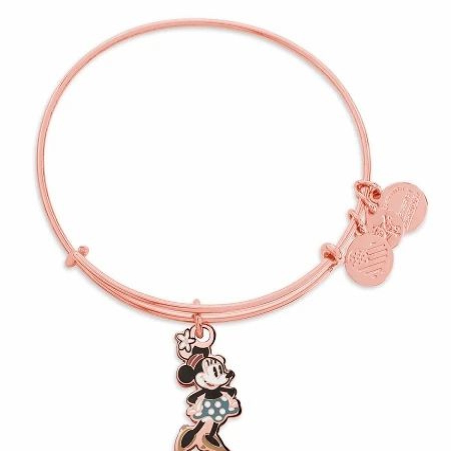 Alex And Ani * | Coupon Disney Alex And Ani Bracelet Minnie Mouse Figural Bangle Rose Gold