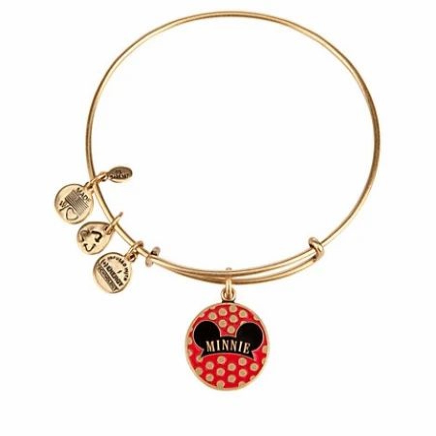 Alex And Ani * | New Disney Alex And Ani Charm Bracelet Minnie Mouse Ear Hat Gold