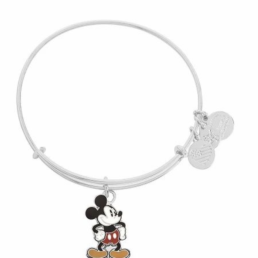 Alex And Ani * | Buy Disney Alex And Ani Bracelet Mickey Mouse Figural Bangle Silver