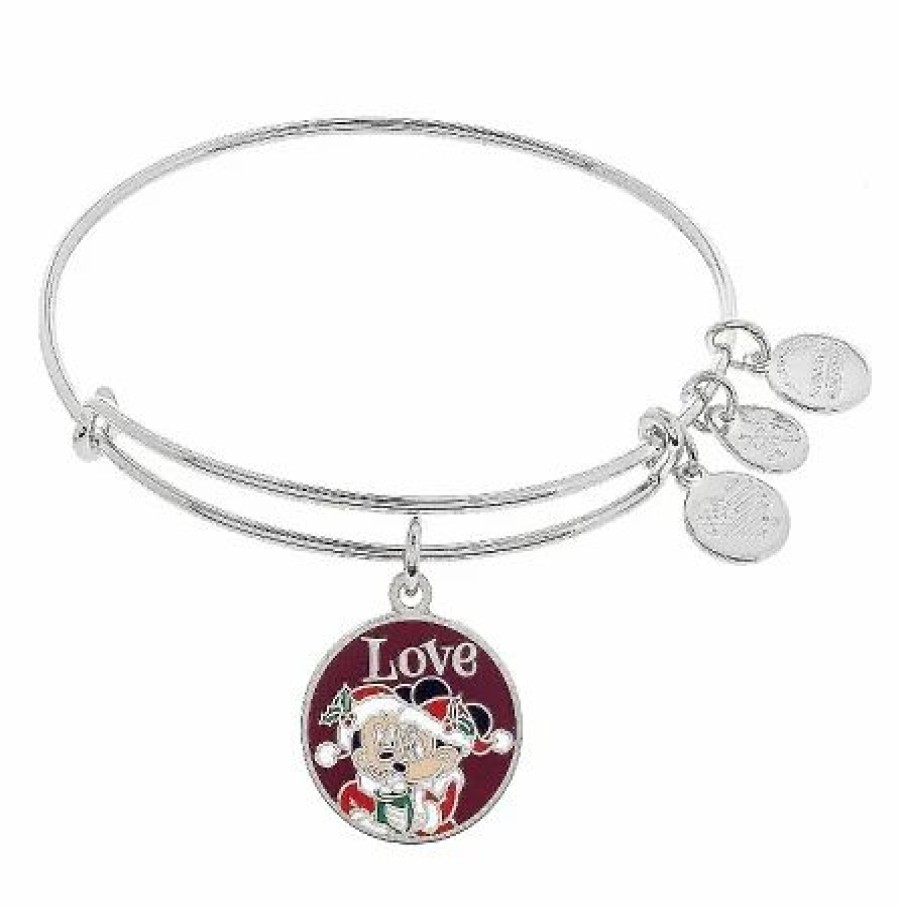 Alex And Ani * | Best Sale Disney Alex And Ani Bracelet Santa Mickey And Minnie Silver