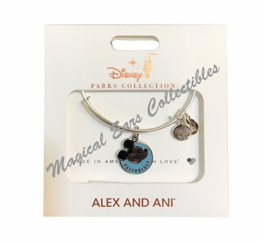 Alex And Ani * | Promo Disney Alex & Ani Bracelet Mickey Mouse Passholder Silver