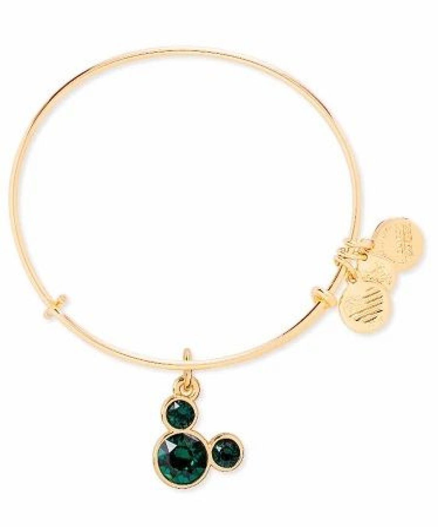 Alex And Ani * | Flash Sale Disney Alex And Ani Bracelet Mickey Mouse Icon Birthstone Gold