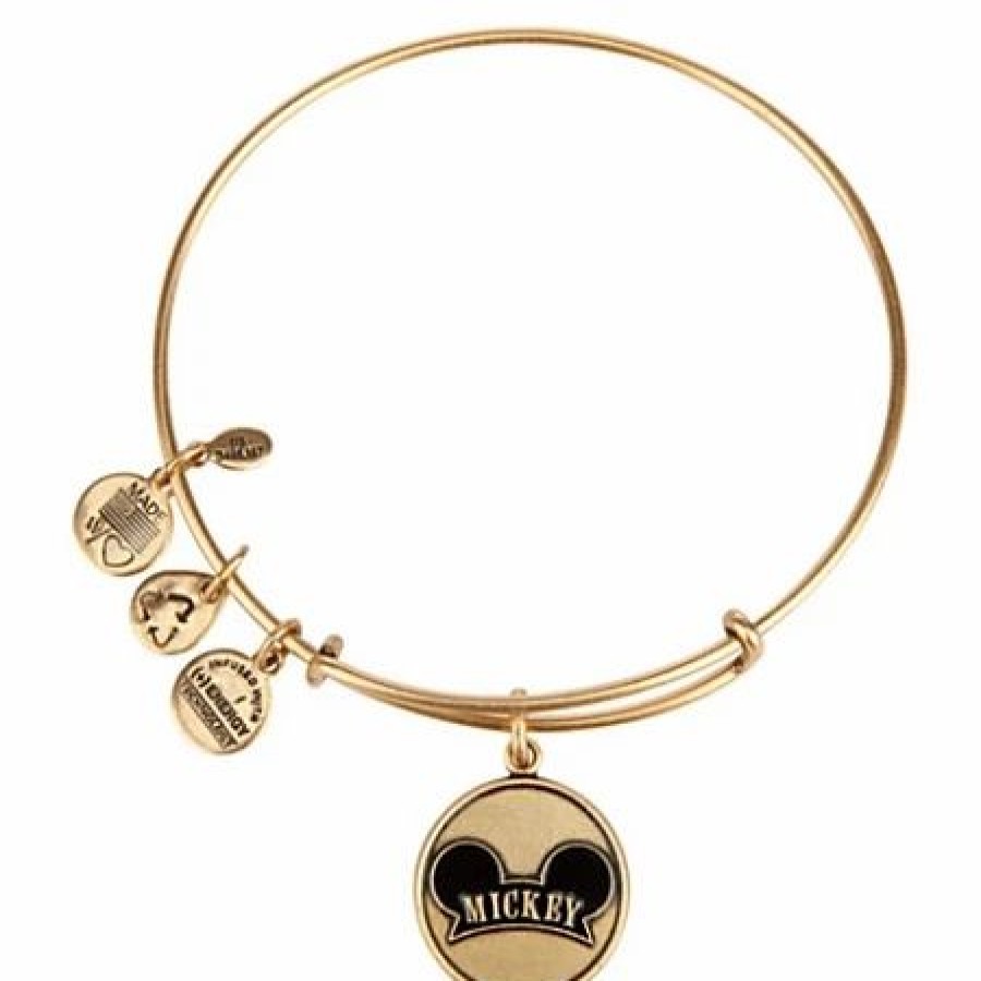 Alex And Ani * | Coupon Disney Alex And Ani Charm Bracelet Mickey Mouse Ear Hat Gold