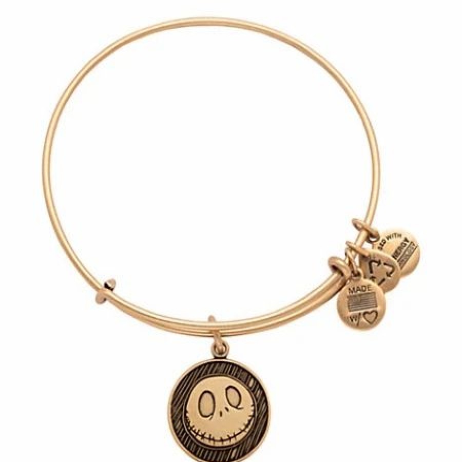 Alex And Ani * | Cheap Disney Alex And Ani Charm Bracelet Jack Skellington Gold