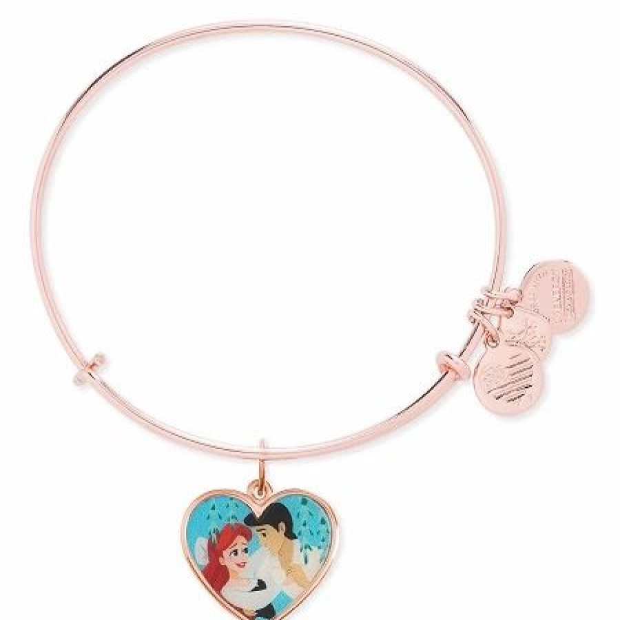 Alex And Ani * | Hot Sale Disney Alex And Ani Bracelet Ariel And Prince Eric Valentine'S Day