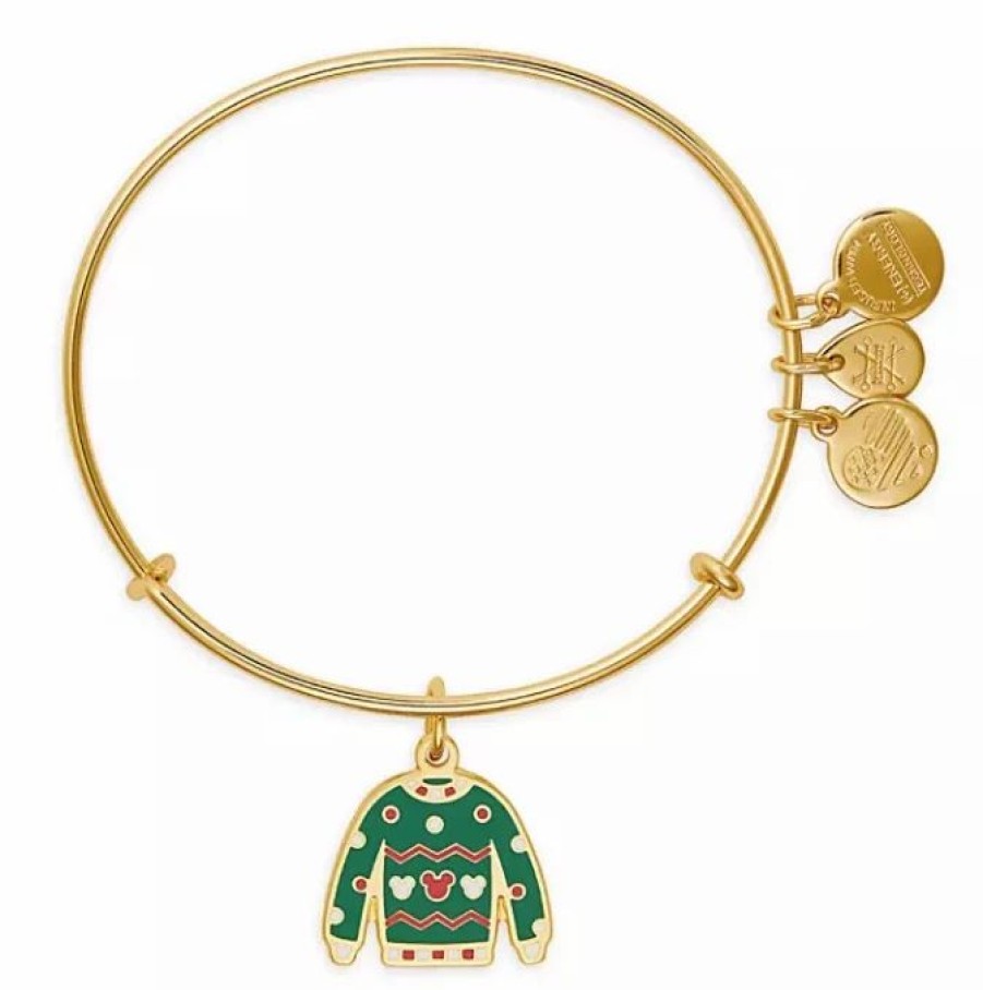 Alex And Ani * | Budget Disney Alex & Ani Bracelet Holiday Mickey Mouse Sweater Bangle