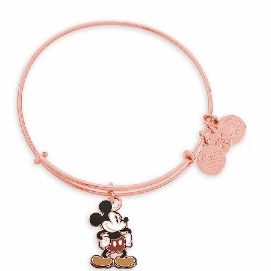 Alex And Ani * | Brand New Disney Alex And Ani Bracelet Mickey Mouse Figural Bangle Rose Gold