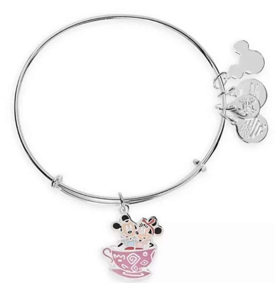 Alex And Ani * | Promo Disney Alex & Ani Bracelet Mickey And Minnie Mouse Mad Tea Party