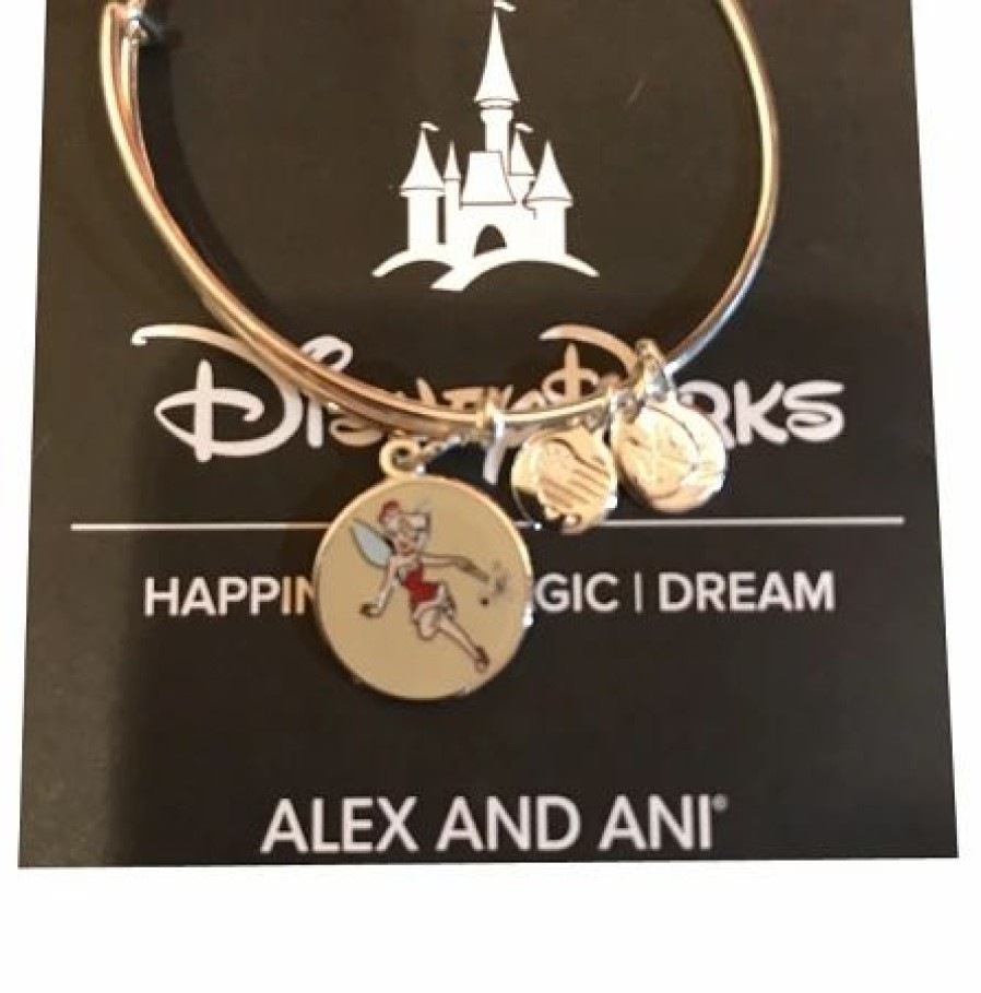 Alex And Ani * | Deals Disney Alex And Ani Bracelet Santa Tinker Bell Silver