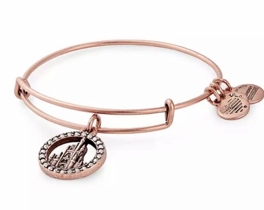 Alex And Ani * | Best Pirce Disney Alex & Ani Bracelet Fantasyland Castle Rose Gold