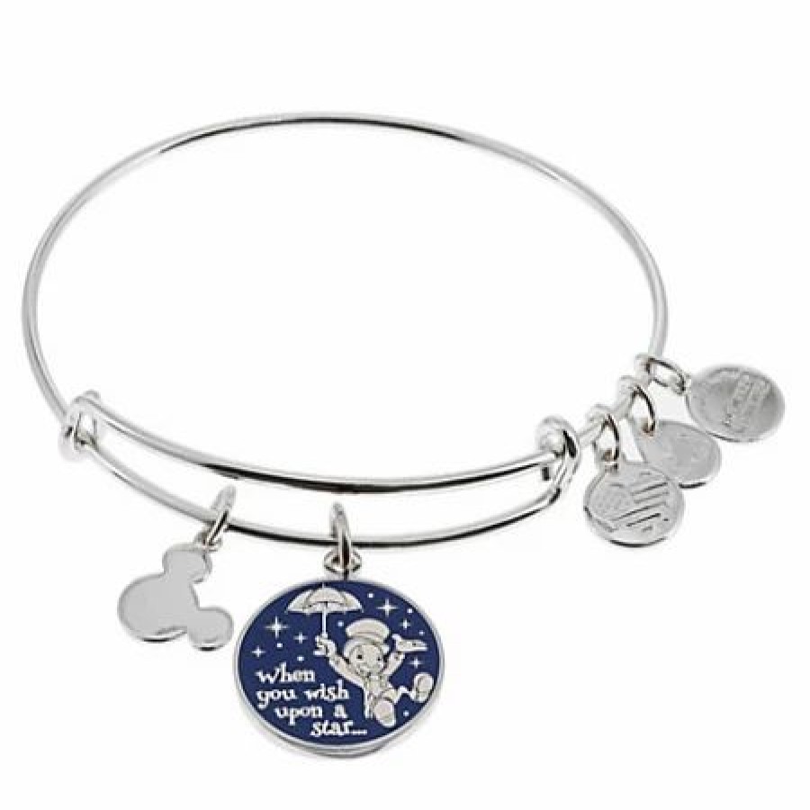 Alex And Ani * | Cheap Disney Alex And Ani Charm Bracelet Wish Upon A Star Silver