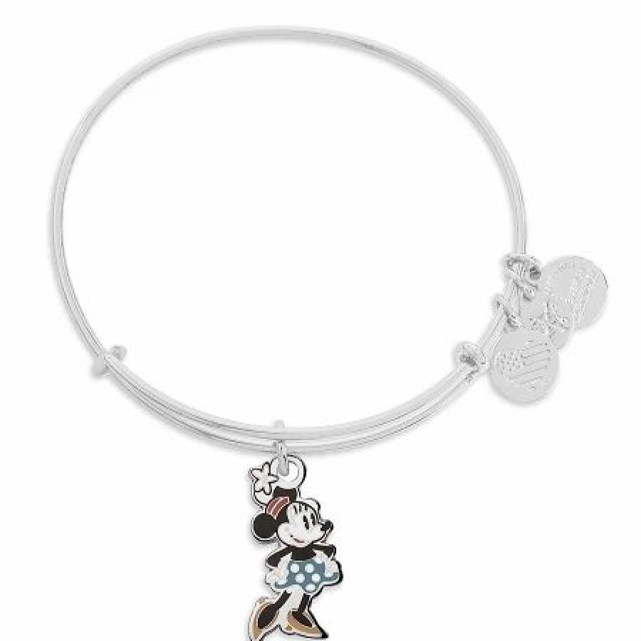 Alex And Ani * | Cheap Disney Alex And Ani Bracelet Minnie Mouse Figural Bangle Silver