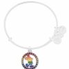 Alex And Ani * | Best Deal Disney Alex & Ani Bracelet Rainbow Mickey Mouse Silver