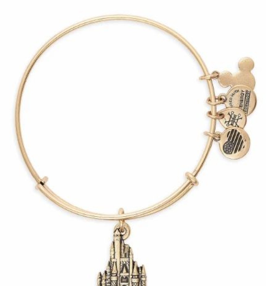 Alex And Ani * | Discount Disney Alex & Ani Bracelet Cinderella Castle Figural Gold