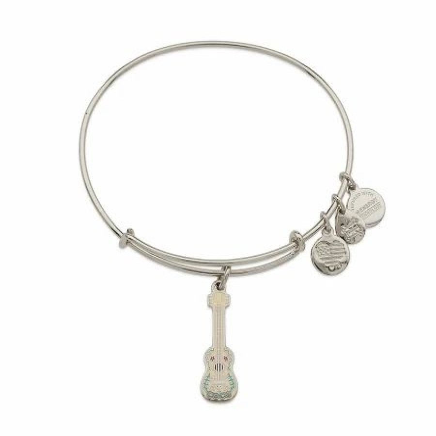 Alex And Ani * | Flash Sale Disney Alex And Ani Bracelet Coco Guitar Silver