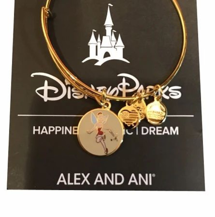 Alex And Ani * | Deals Disney Alex And Ani Bracelet Santa Tinker Bell Gold