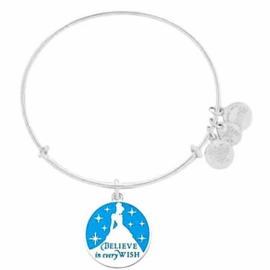 Alex And Ani * | Best Sale Disney Alex & Ani Bracelet Cinderella Believe Every Wish Silver