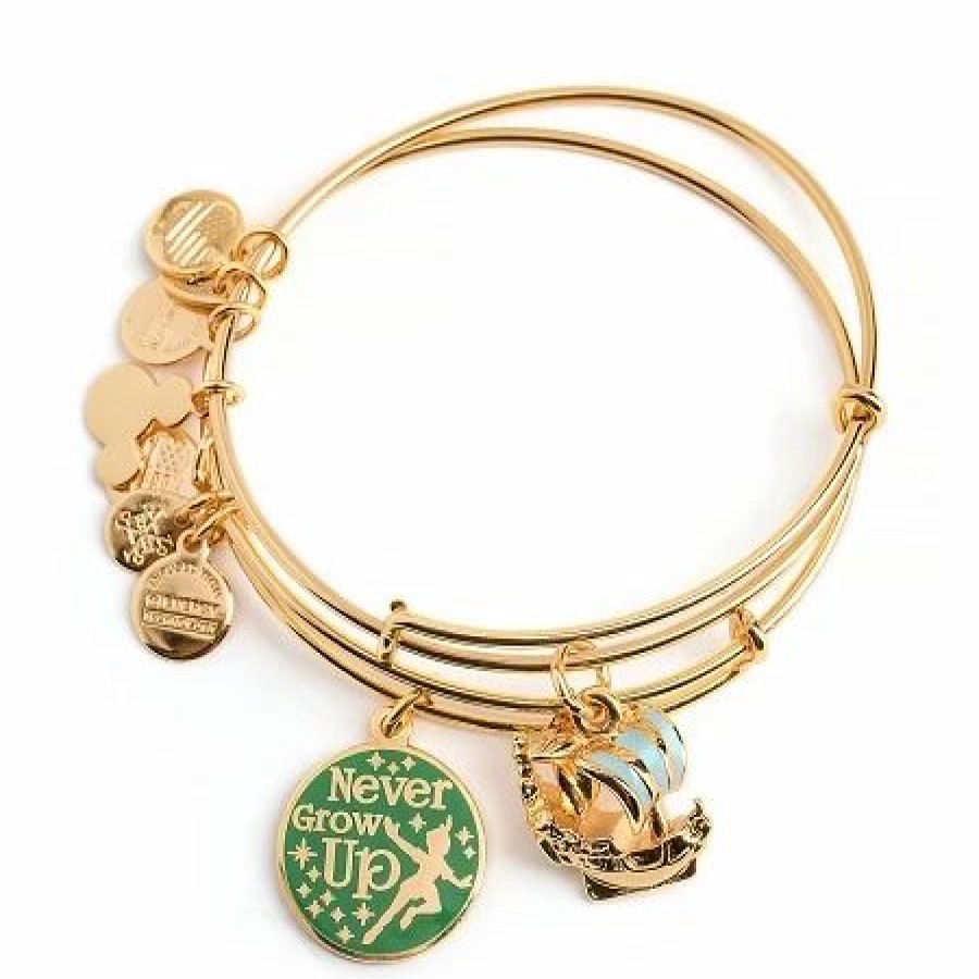 Alex And Ani * | Discount Disney Alex And Ani Bracelet Set Peter Pan Never Grow Up