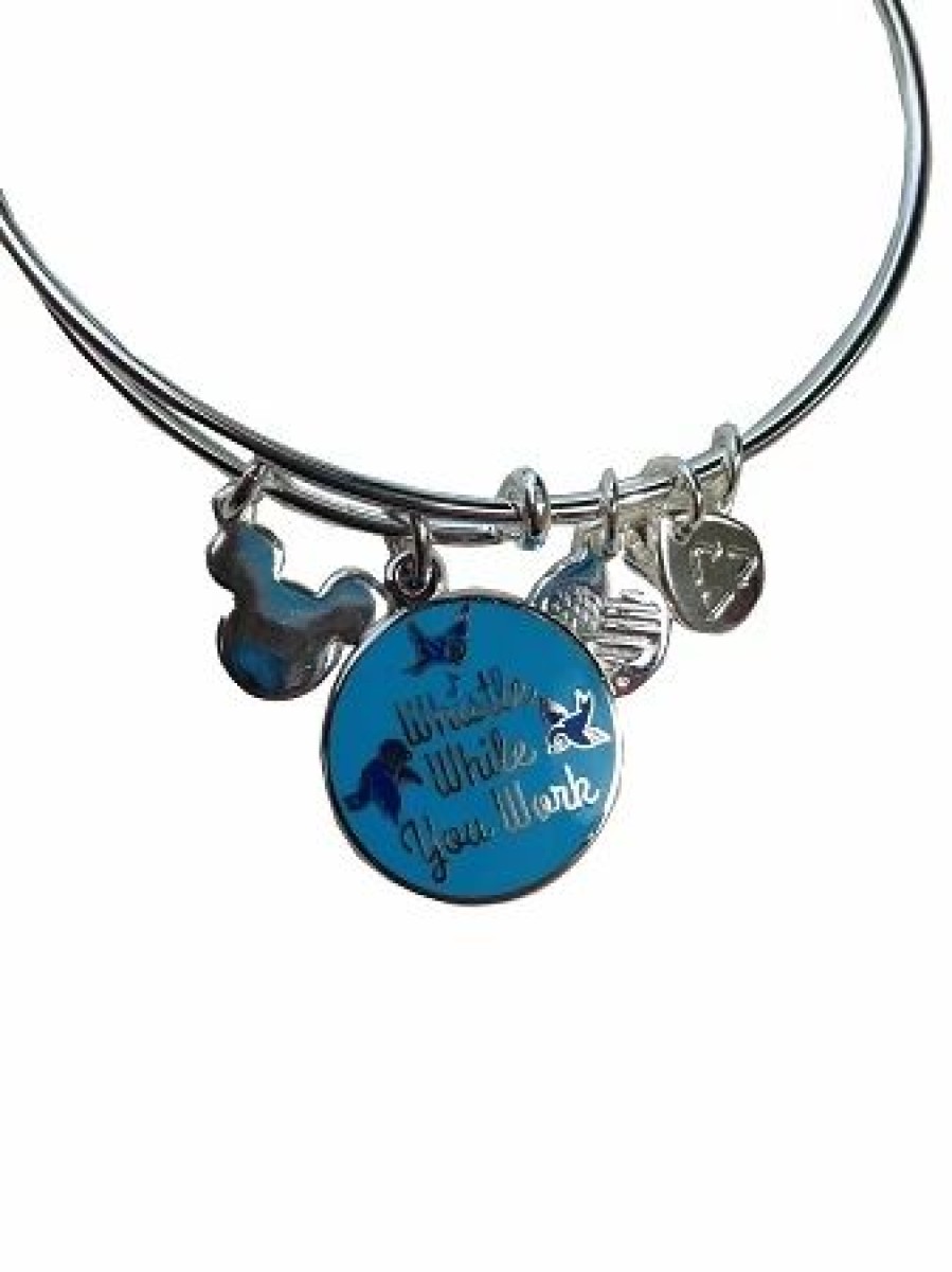 Alex And Ani * | Buy Disney Alex And Ani Charm Bracelet Whistle While You Work Silver