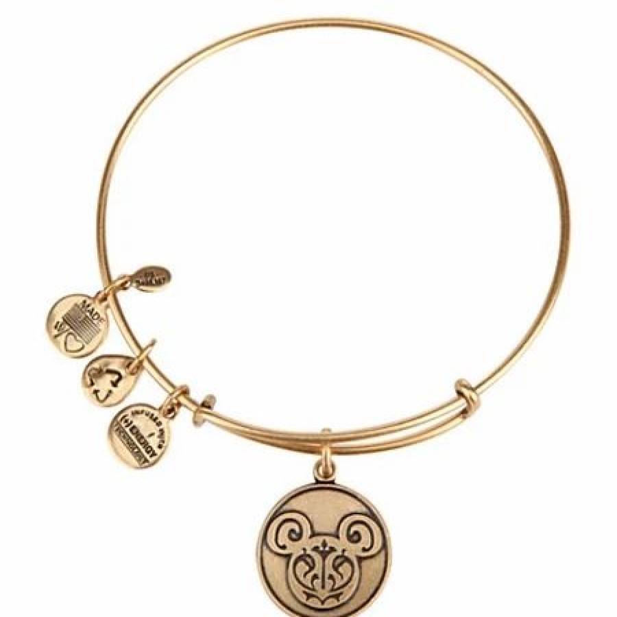 Alex And Ani * | Hot Sale Disney Alex And Ani Charm Bracelet Mickey Mouse Filigree Gold