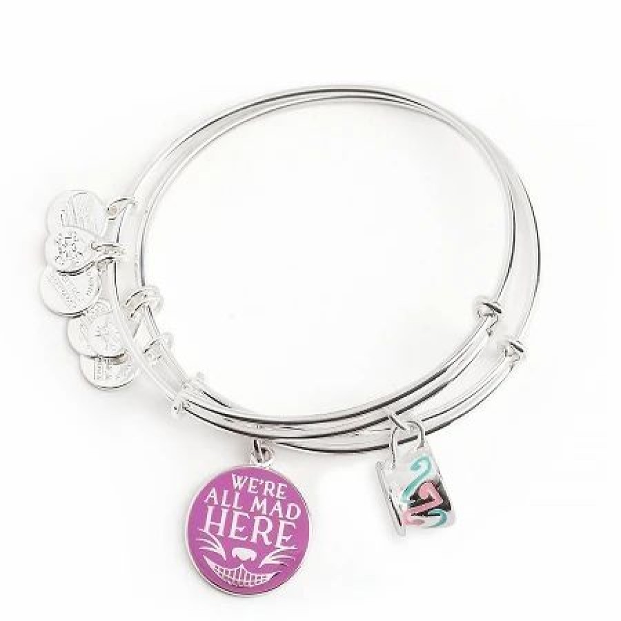 Alex And Ani * | Best Sale Disney Alex And Ani Bracelet Set Cheshire Cat We'Re All Mad Here