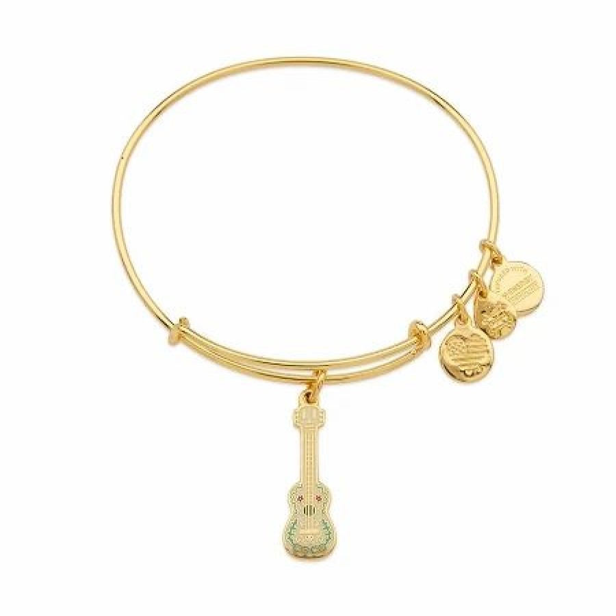 Alex And Ani * | Discount Disney Alex And Ani Bracelet Coco Guitar Gold