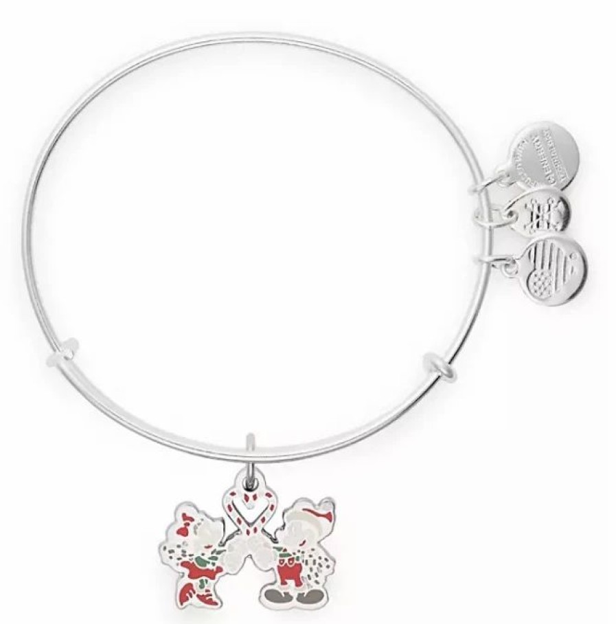 Alex And Ani * | Best Pirce Disney Alex & Ani Bracelet Holiday Mickey And Minnie Bangle