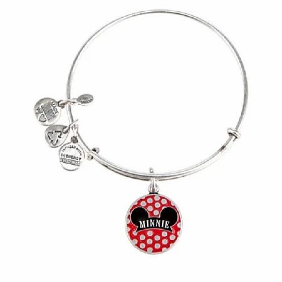 Alex And Ani * | Cheapest Disney Alex And Ani Charm Bracelet Minnie Mouse Ear Hat Silver