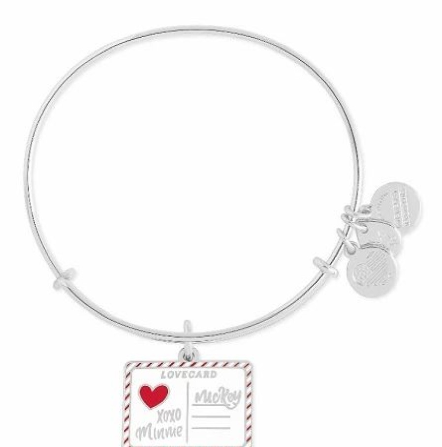 Alex And Ani * | Top 10 Disney Alex And Ani Bracelet Mickey And Minnie Postcard Silver